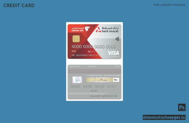 Beispielvorschau der Oman Muscat Bank Visa Platinum Kreditkarte